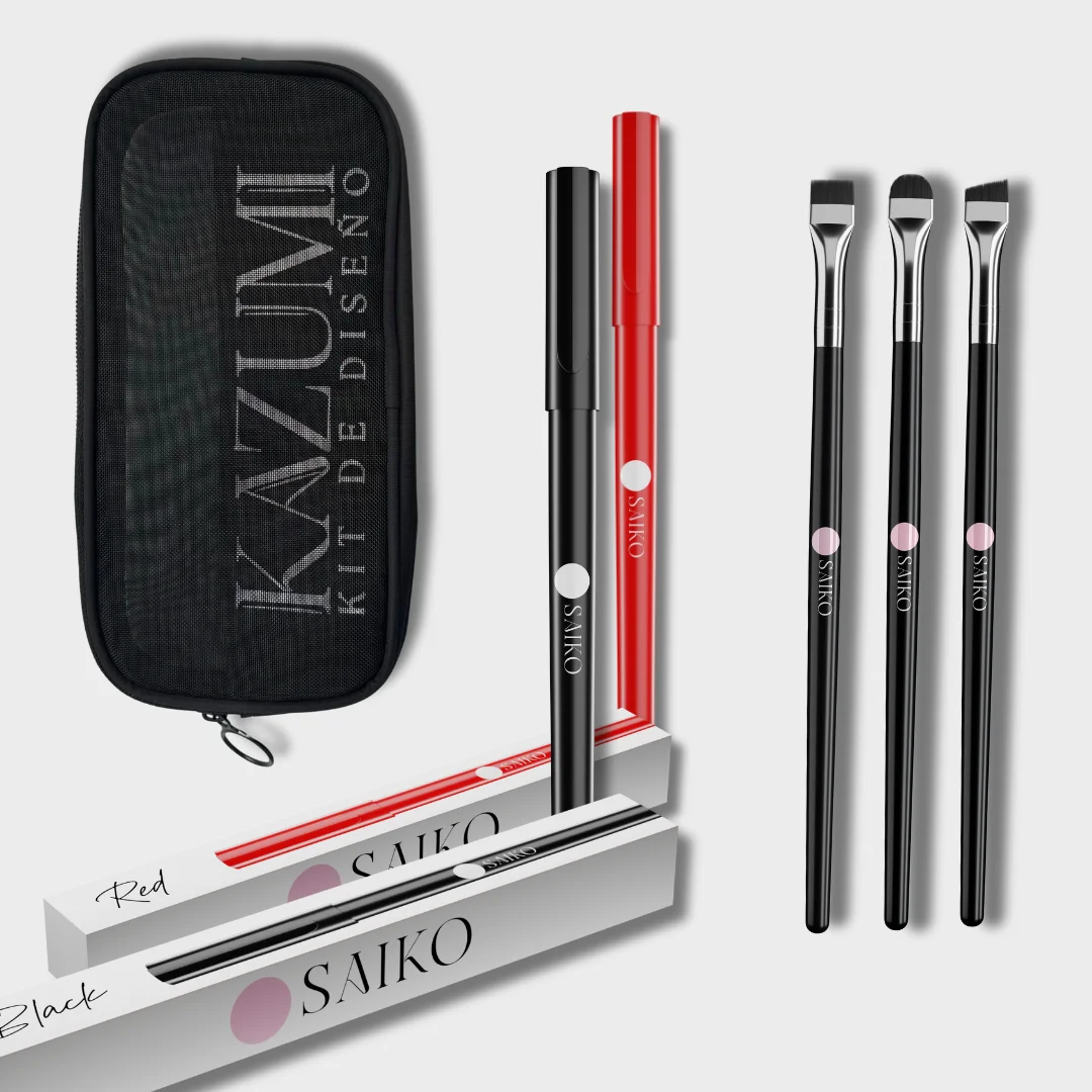 kit diseño 4 saikou – boli rojo + boli negro + 3 pinceles 10% off neceser de regalo kit diseño 4 saikou – boli rojo + boli negro + 3 pinceles 10% off neceser de regalo